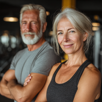 Активні старші люди займаються фітнесом